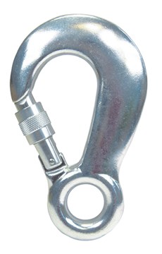 Alu-Karabinerhaken mit Sicherungsmutter, Alu, 130x80mm