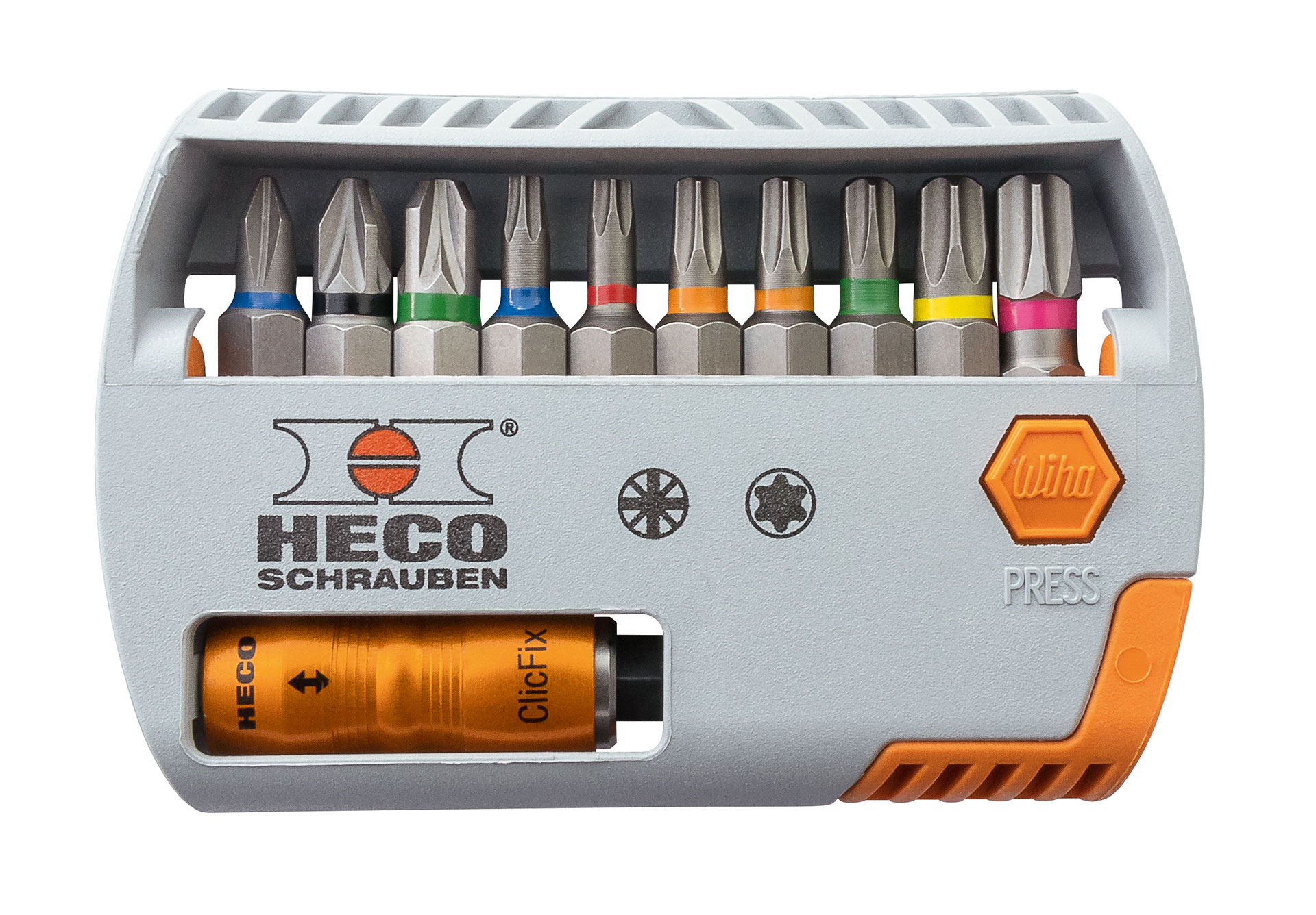HECO-Bit-Selector, HECO- und Pozi-Drive, mit Farbkodierung 11-tlg.