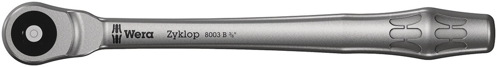 Wera 8003 B Zyklop Metal-Knarre mit Durchsteckvierkant mit 3/8"-Antrieb, 3/8" x 222 mm