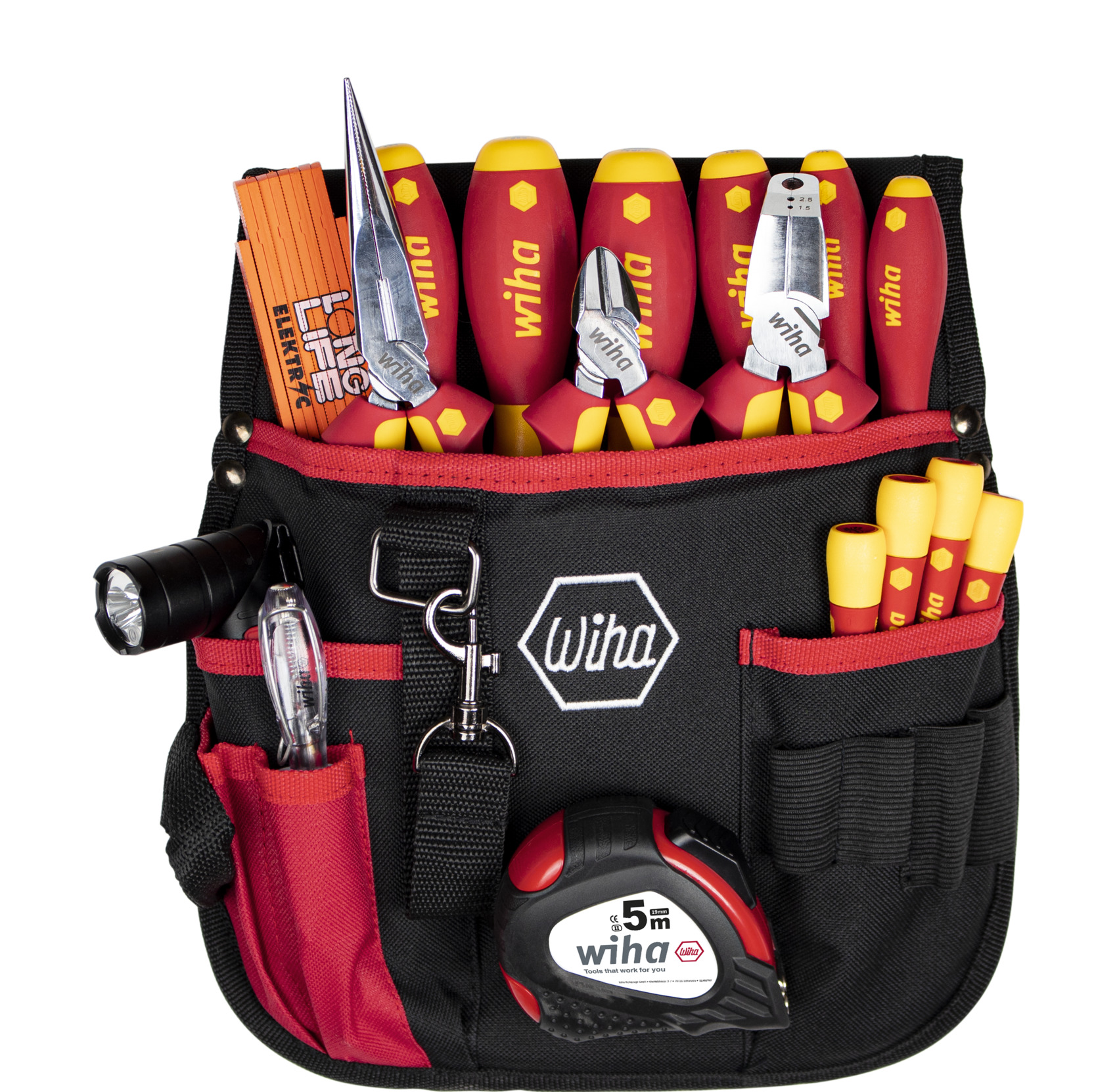 Wiha Werkzeug Set Elektriker gemischt, 18-tlg. inkl. Gürteltasche