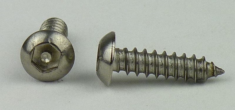 Flachrundkopf-Sicherheitsschrauben Innensechskant - PIN 2 Blechschrauben Edelstahl A2 C 3,5x9,5