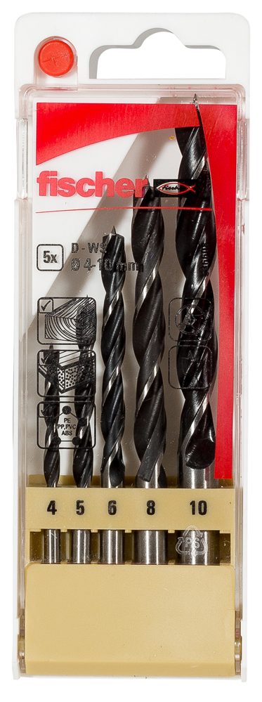 fischer Holzbohrer D-WS Set 4-10mm 5 Teile