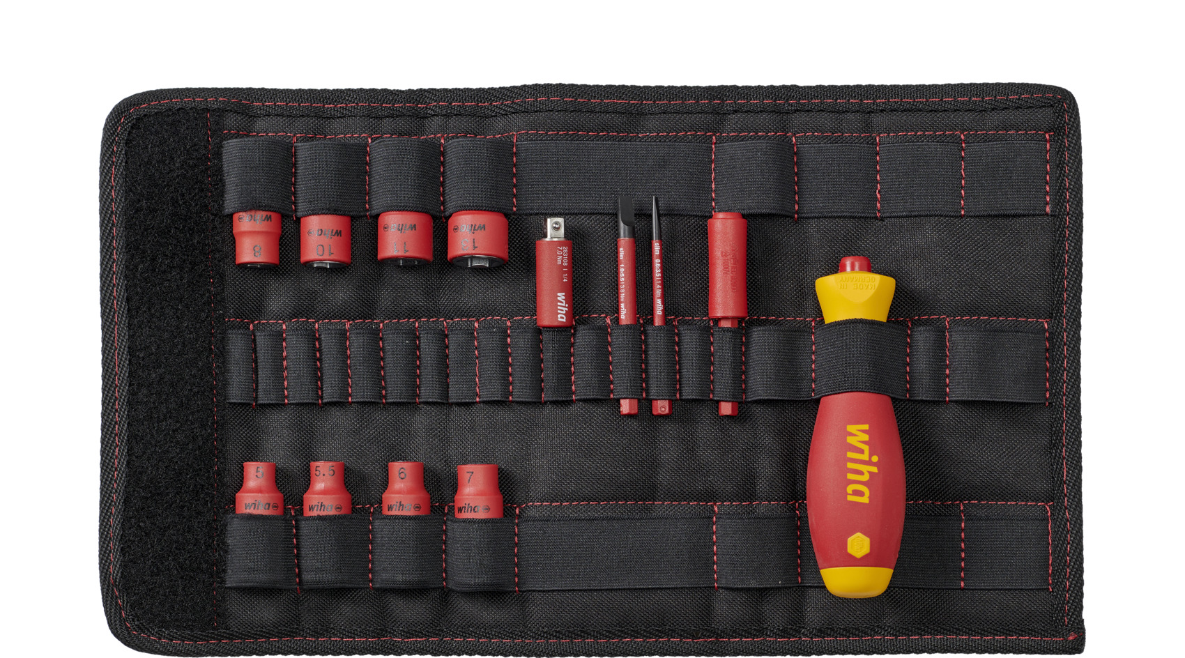 Wiha Schraubendreher und Steckschlüsseleinsatz 1/4" Set slimVario® electric gemischt 14-tlg. inkl. F