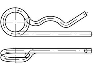 DIN 11024 - Federstecker doppelte Ausführung - Stahl verzinkt - 6,3 mm