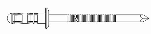 GESIPA Polybulb Blindniete - Stahl/Stahl - Flachrundkopf - 4,8x11 - Klemmbereich 1,5-6 mm
