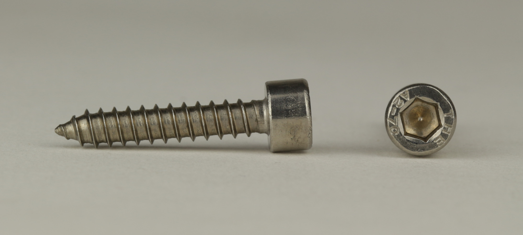 Art. 9051 - Edelstahl A2 - 4,8x19 - Blechschrauben mit Zylinderkopf nach DIN 912 - Form C
