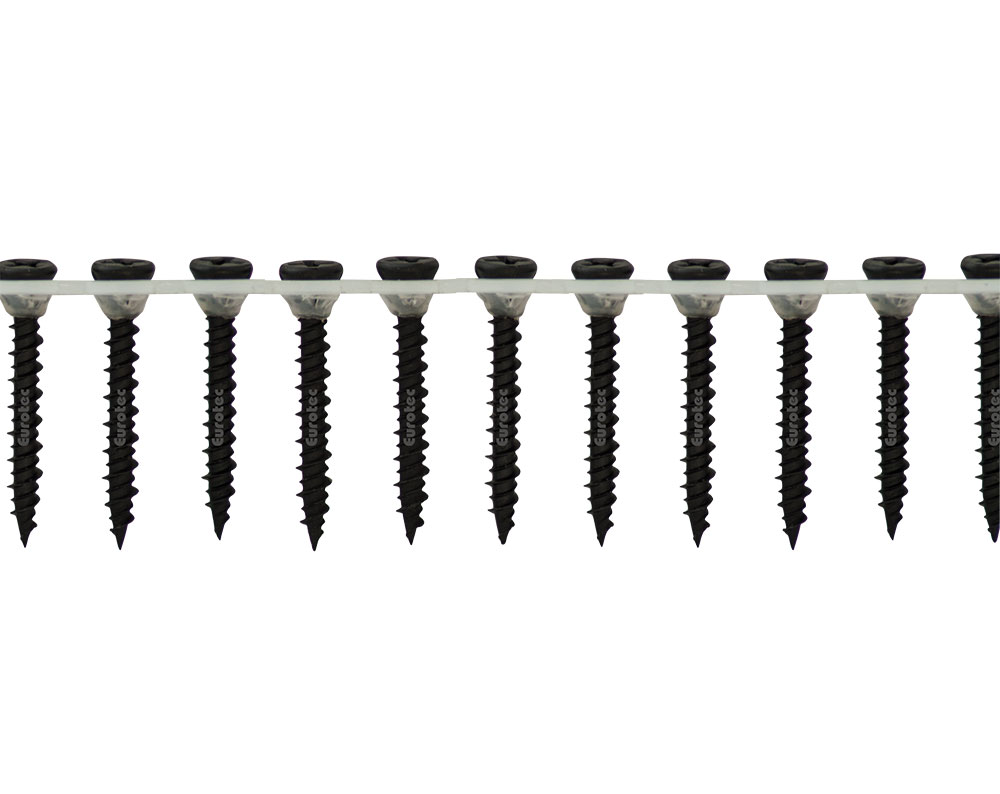 Eurotec Schnellbauschrauben - schwarz phosphatiert - 3,9x19 mm - PH2 - Hi-Lo magaziniert