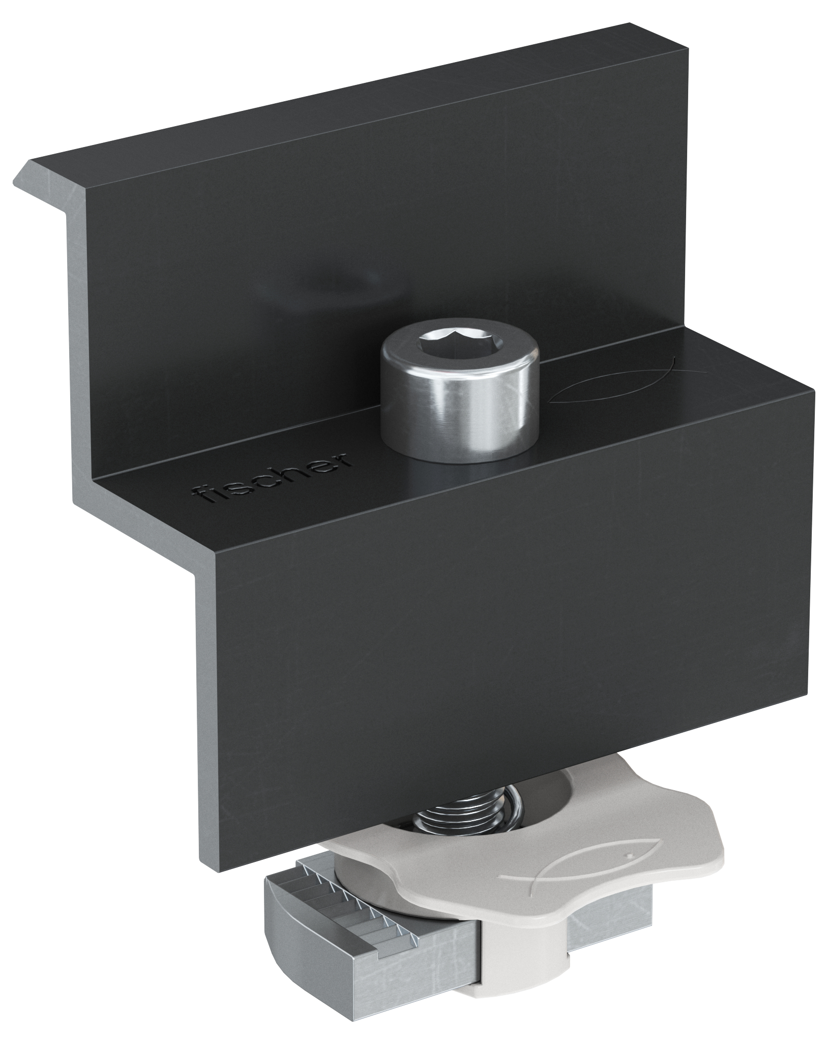 fischer Endklemme vormontiert PM F 30 AL schwarz Aluminium