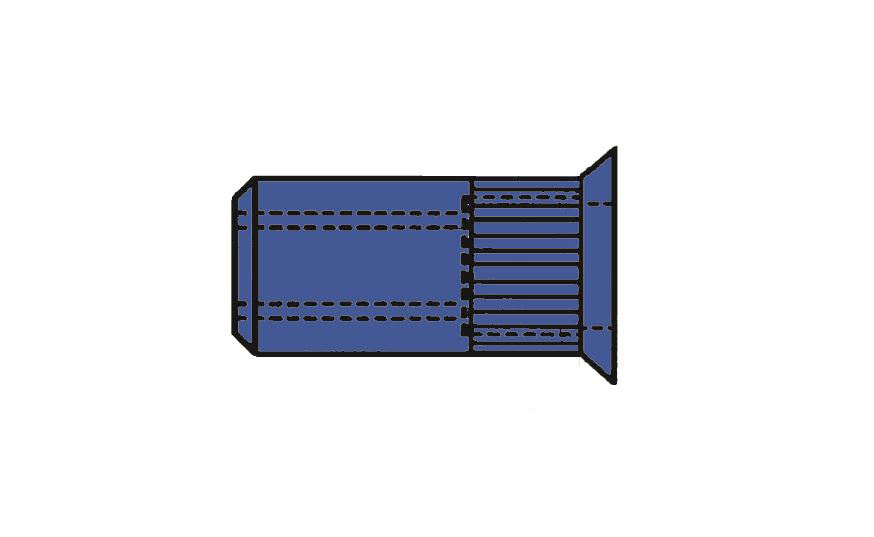 GESIPA Blindnietmuttern - Stahl verzinkt - Senkkopf - M 10x12x21 - Klemmbereich 4,0 - 6,5 mm