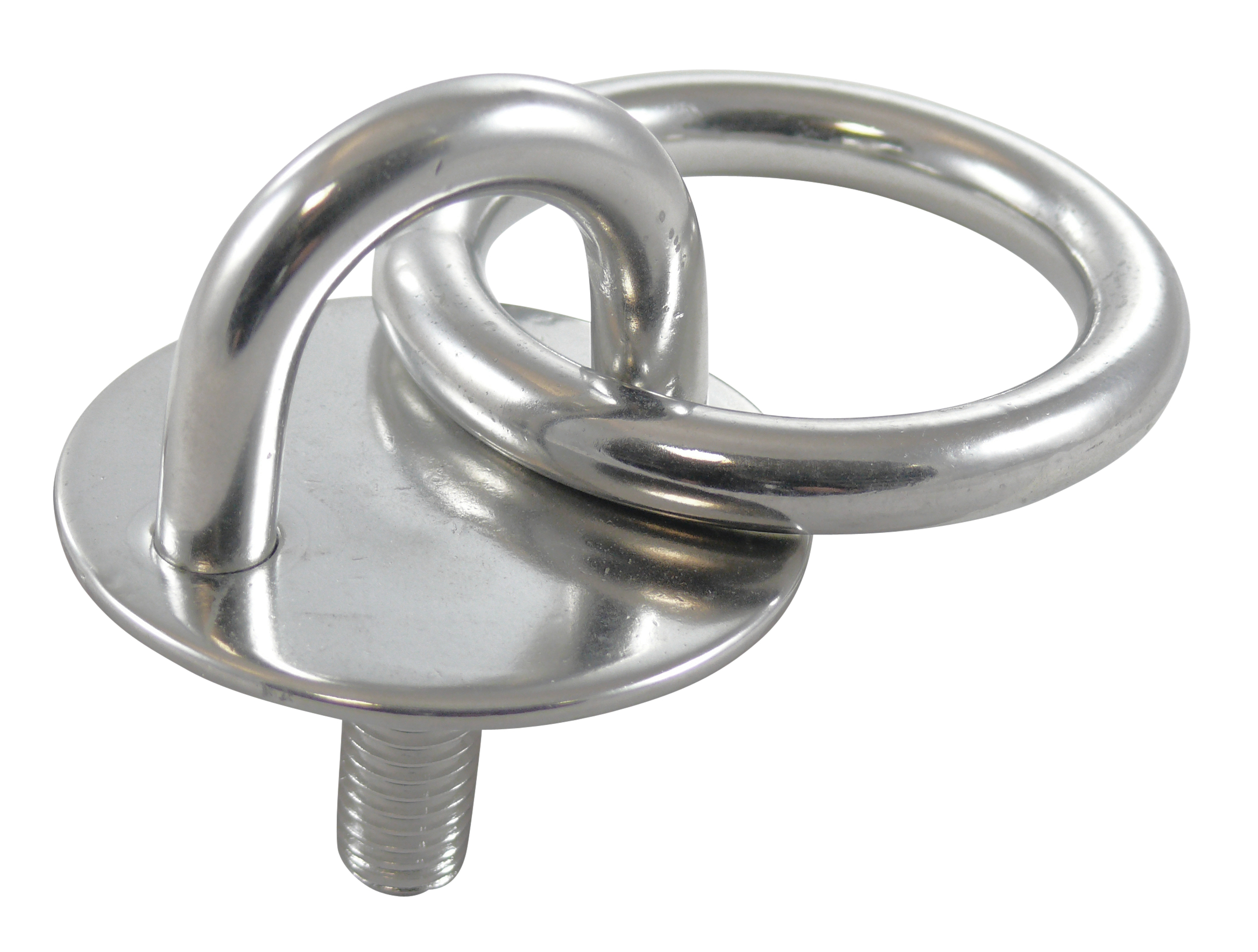 Augplatte rund mit Gewinde und Ring, A2, 33mm, M6x20mm, Ring 5x30mm