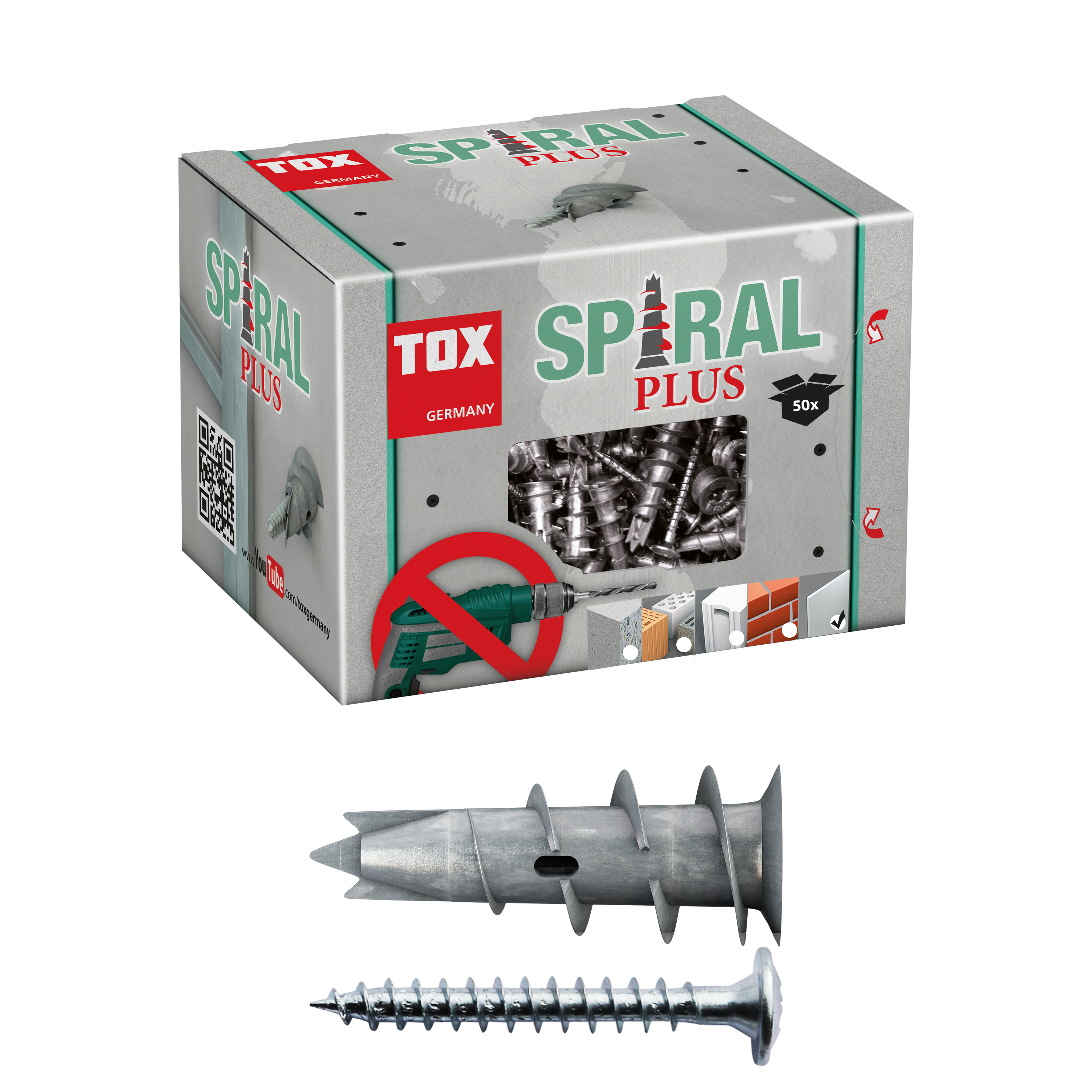 TOX Gipskartondübel Spiral Plus 37-2 + Schraube