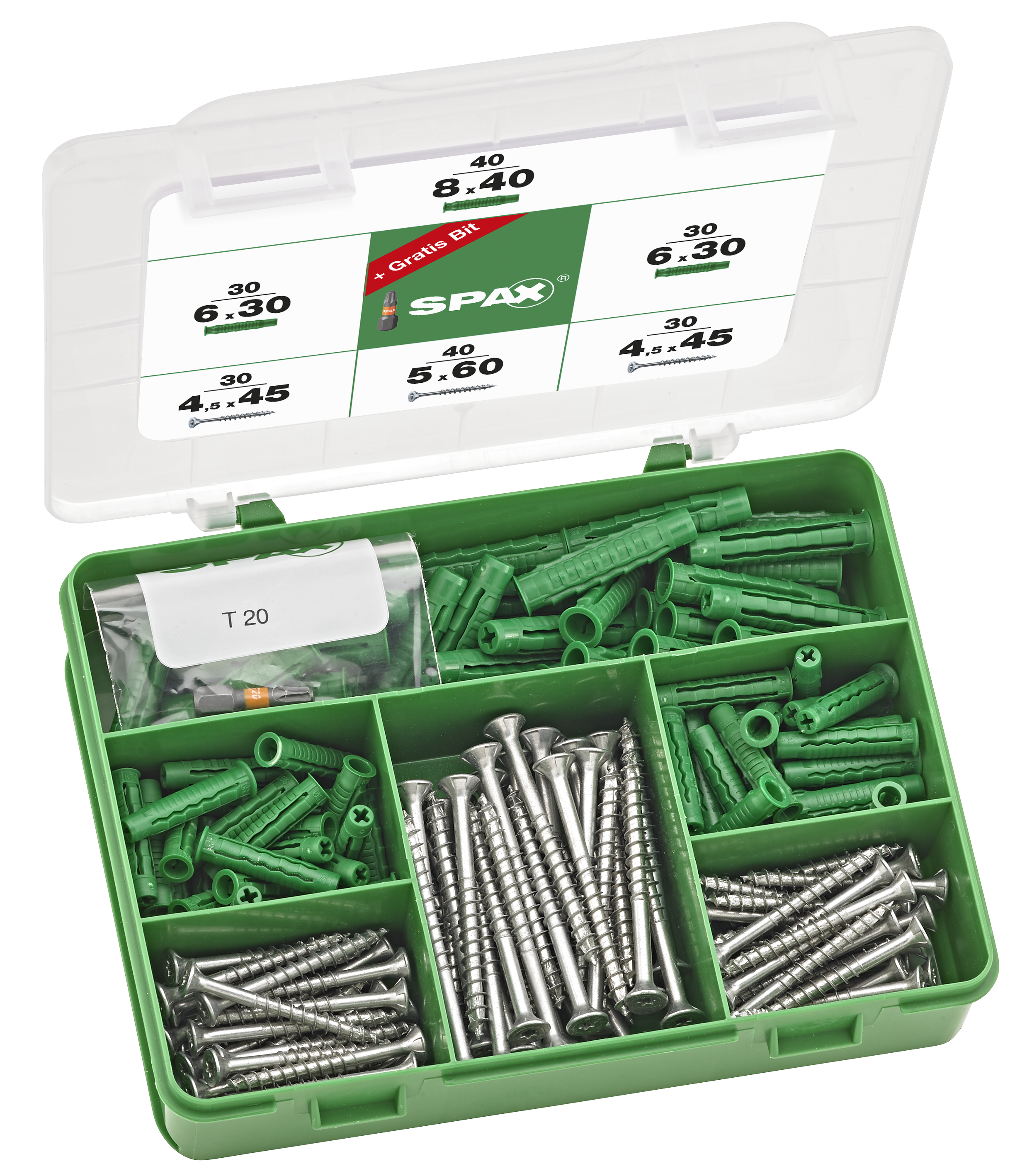 SPAX Sortimentsbox Dübel-Schrauben-Set - 201 Teile für den Innenbereich