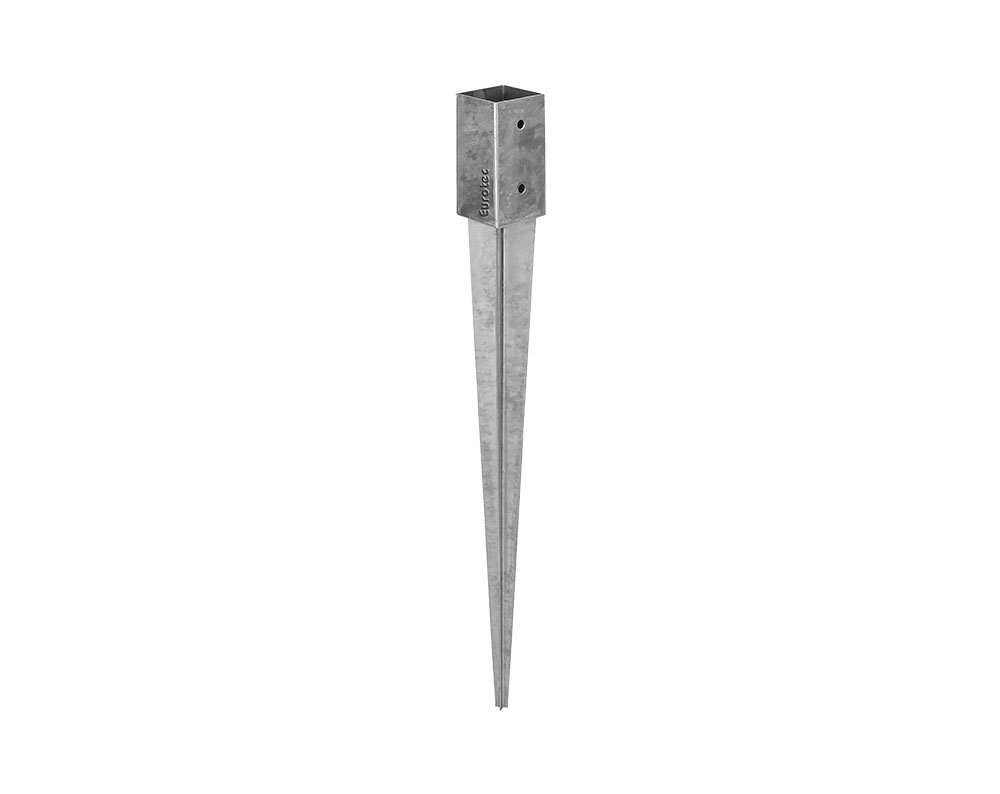 Eurotec  Einschlagbodenhülse Vierkant - Stahl feuerverzinkt - 150x71x71 mm - Bodeneinlass 750mm