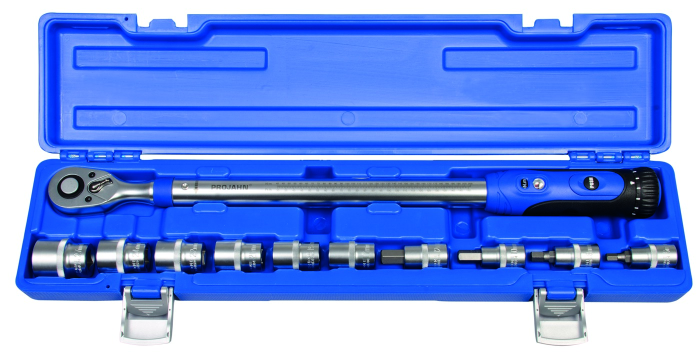 Projahn 1/2" Drehmomentschlüssel-Set, 11-teilig TORQü-PROFI 200 Bereich: 40-200 Nm Toleranz: 4%