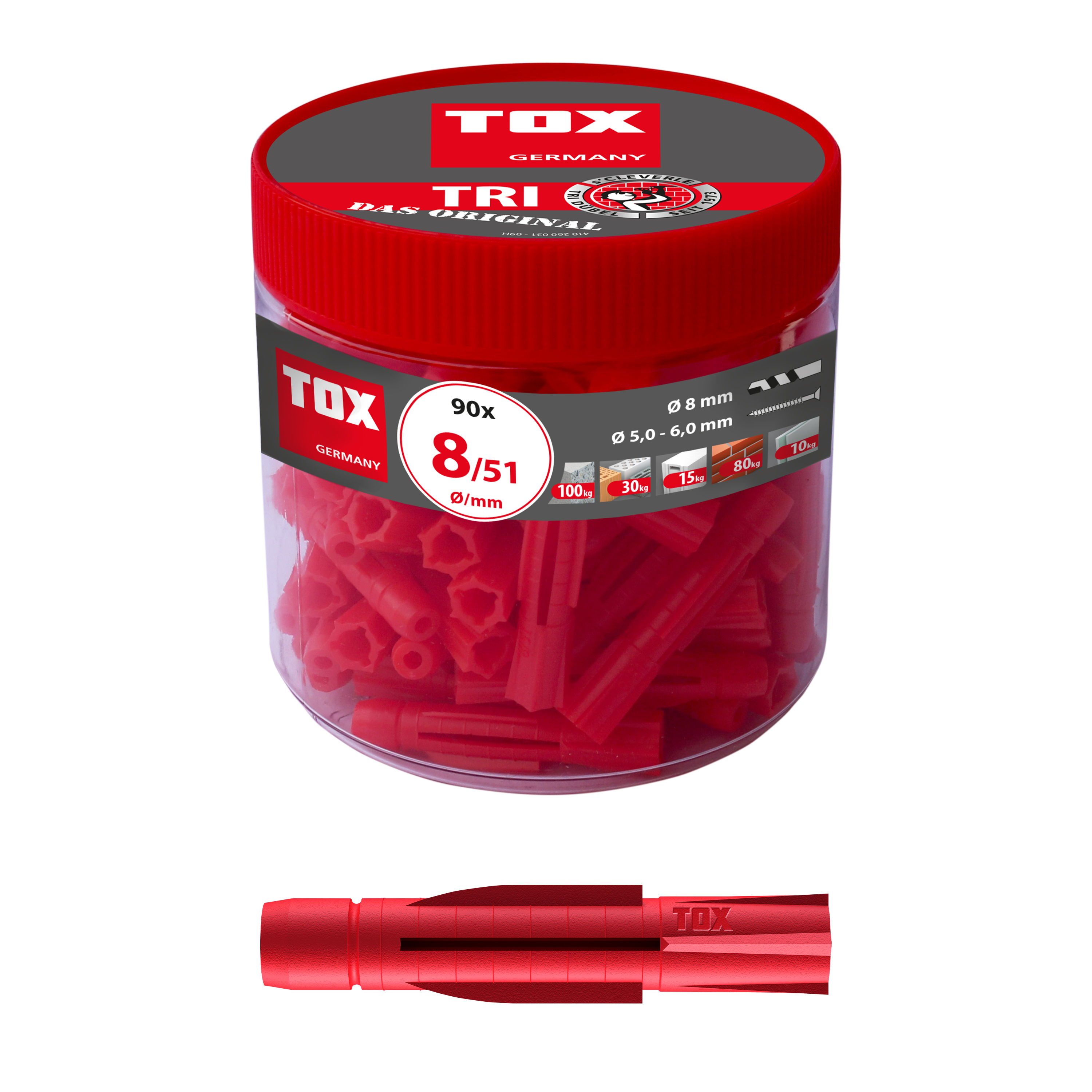 TOX Allzweckdübel Tri 8x51 mm in Runddose