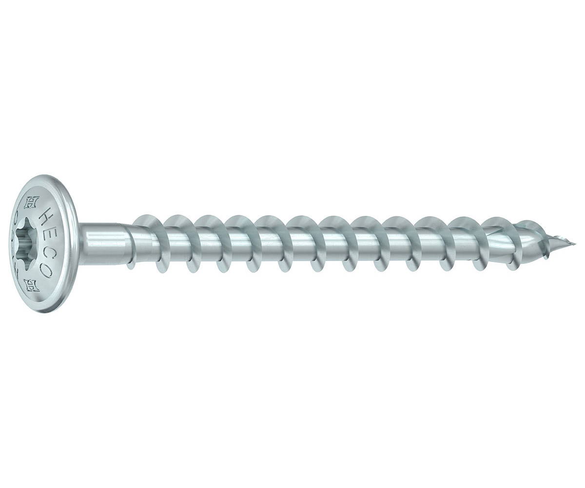 HECO TOPIX-plus Rückwandschrauben - Stahl weiß verzinkt - 3,5x35 mm - TX20 - variables VG