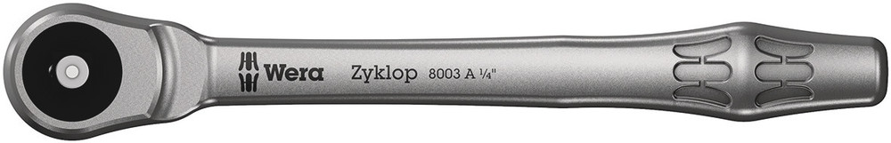Wera 8003 A Zyklop Metal-Knarre mit Durchsteckvierkant mit 1/4"-Antrieb, 1/4" x 141 mm