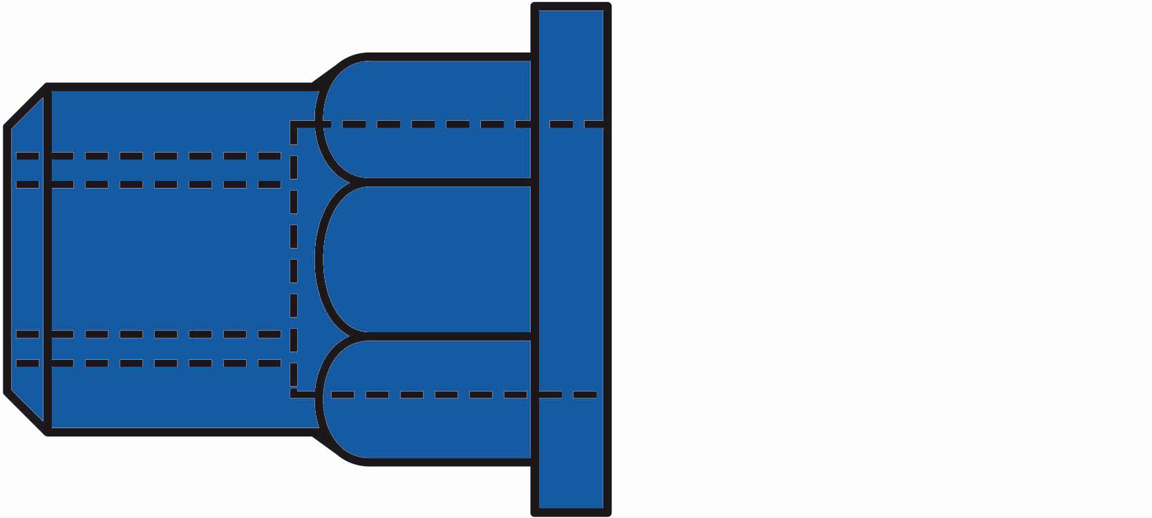 GESIPA Blindnietmuttern Teilsechskant - Stahl verzinkt - Flachrundkopf - M 6x9x15,5 - Klemmbereich 0