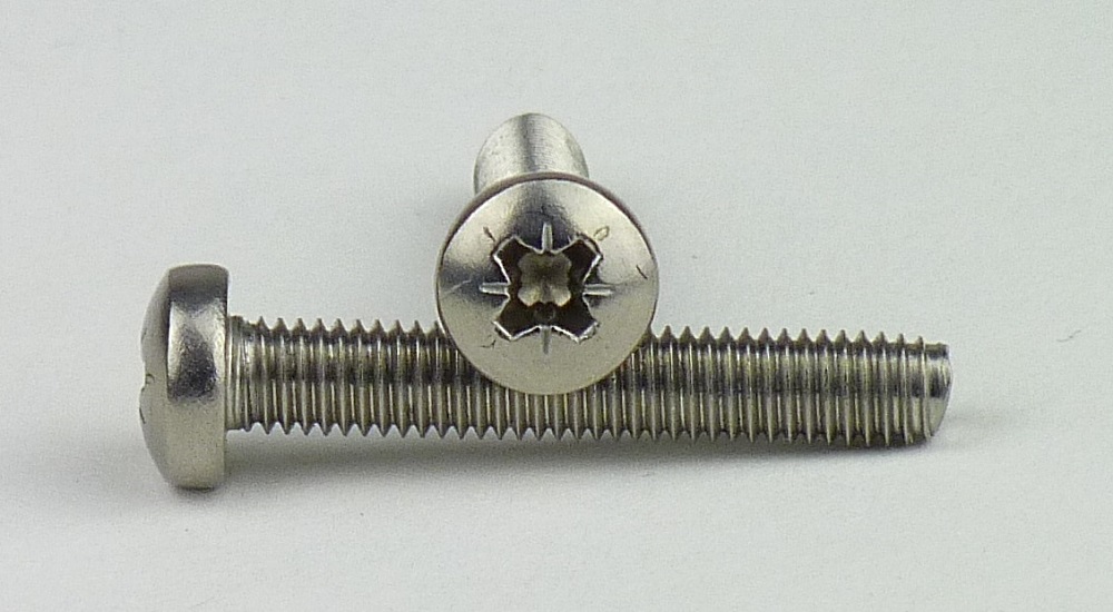 DIN 7500 A2 M 4x6 - gewindefurchende Schrauben Form C, Linsenkopf nach ISO 14583,  Pozidriv