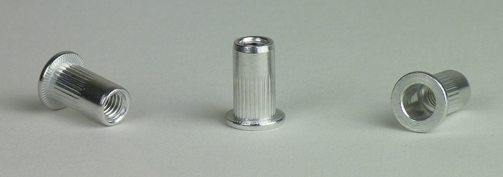 Blindnietmuttern Alu - Flachkopf offen - Klemmbereich 3,1 - 4,0 mm - M 4x12
