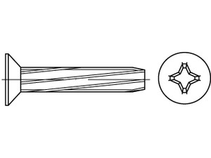 DIN 7516 - Form D - Stahl verzinkt - M 5x20 - Schneidschrauben mit Senkkopf Kreuzschlitz H