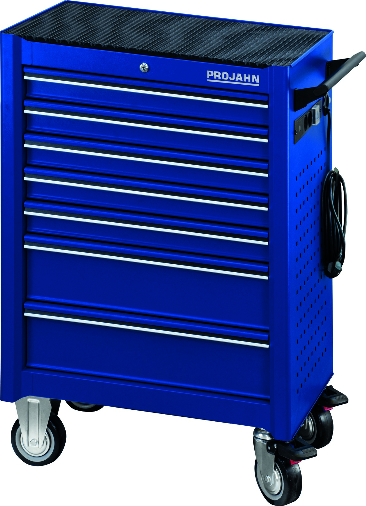 Projahn Werkstattwagen UNIVERSE mit E-Power Elektroverteiler mit 7 Schubfächern Blau