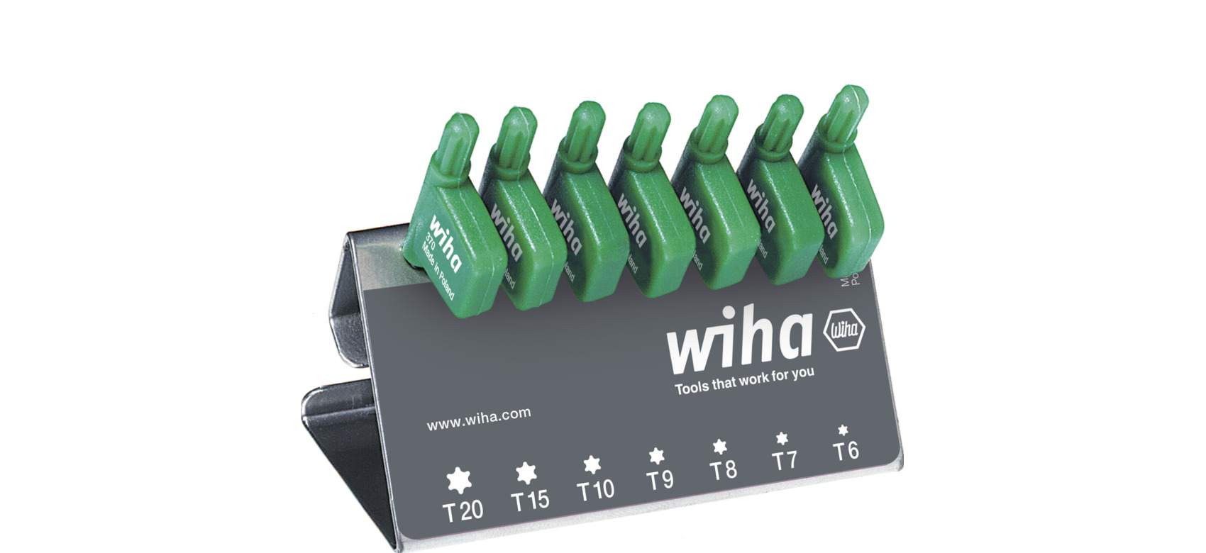Wiha Stiftschlüssel mit Fähnchengriff Set TORX® 8-tlg. schwarzoxidiert inkl. Werkbankständer