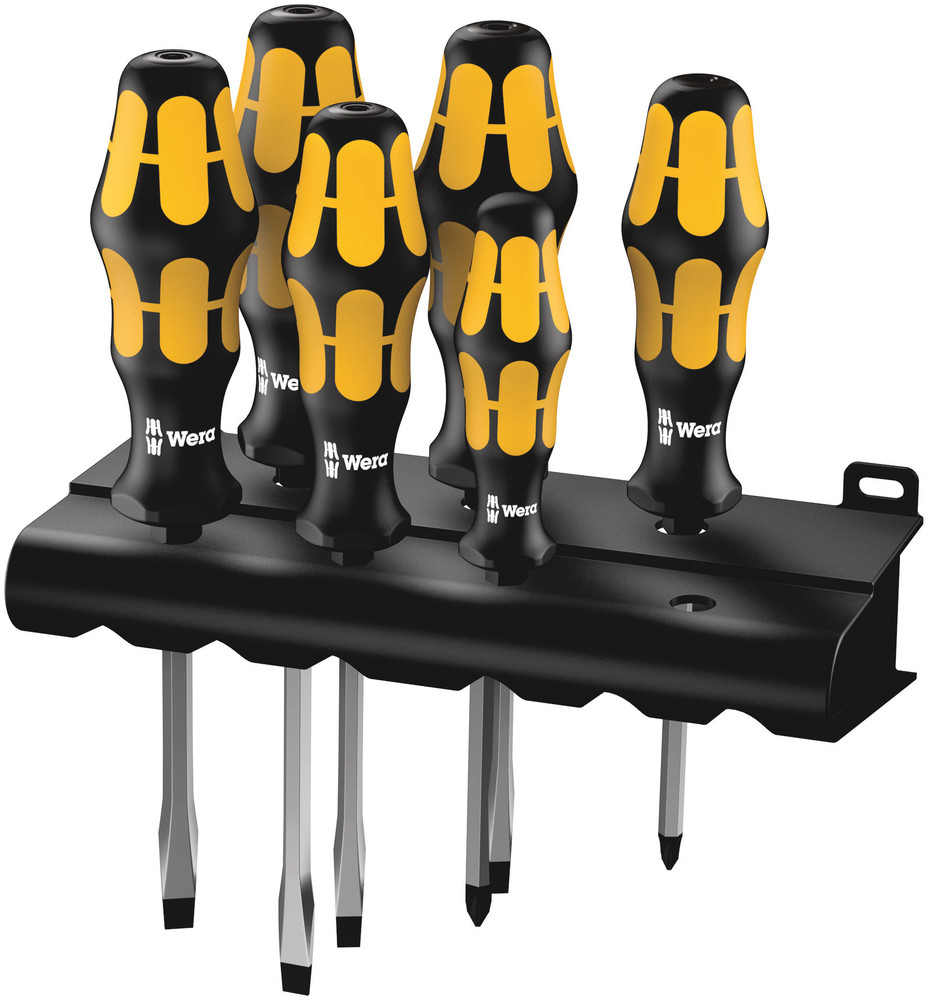 Wera 932 S/6 Schraubendrehersatz Kraftform Wera: Der Schraubmeißel + Rack, 6-teilig