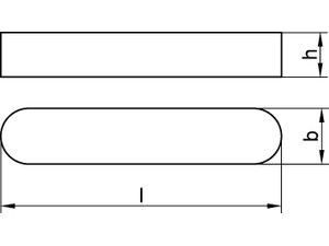 DIN 6885 - Stahl blank - Form A - Passfedern - 10x8x63