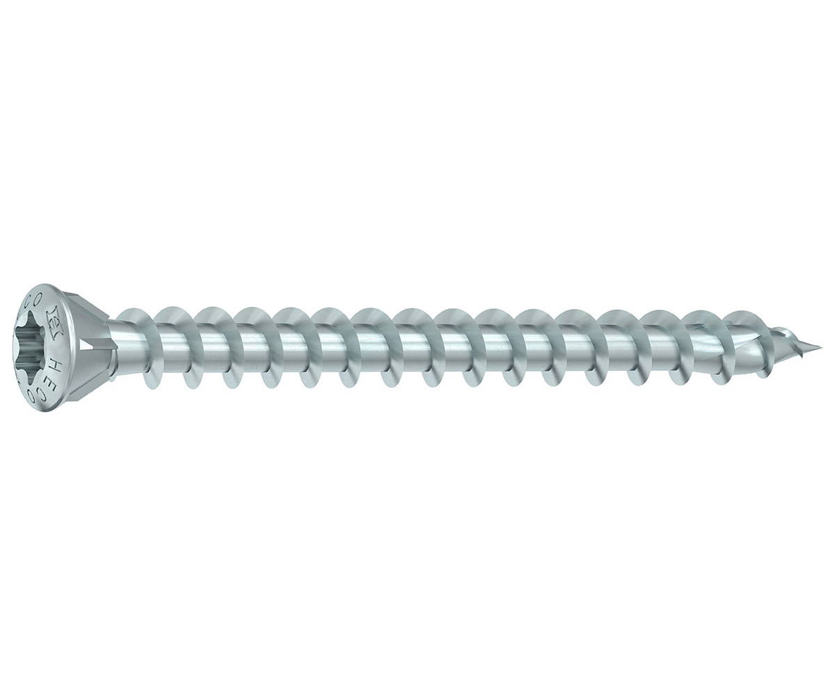 HECO TOPIX-plus Dielenschraube - Stahl weiß verzinkt - 3,5x60 mm - Linsensenkkopf TX10 - VVG