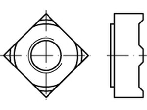 DIN 928 - Stahl blank - M 10 - Vierkant-Schweißmuttern