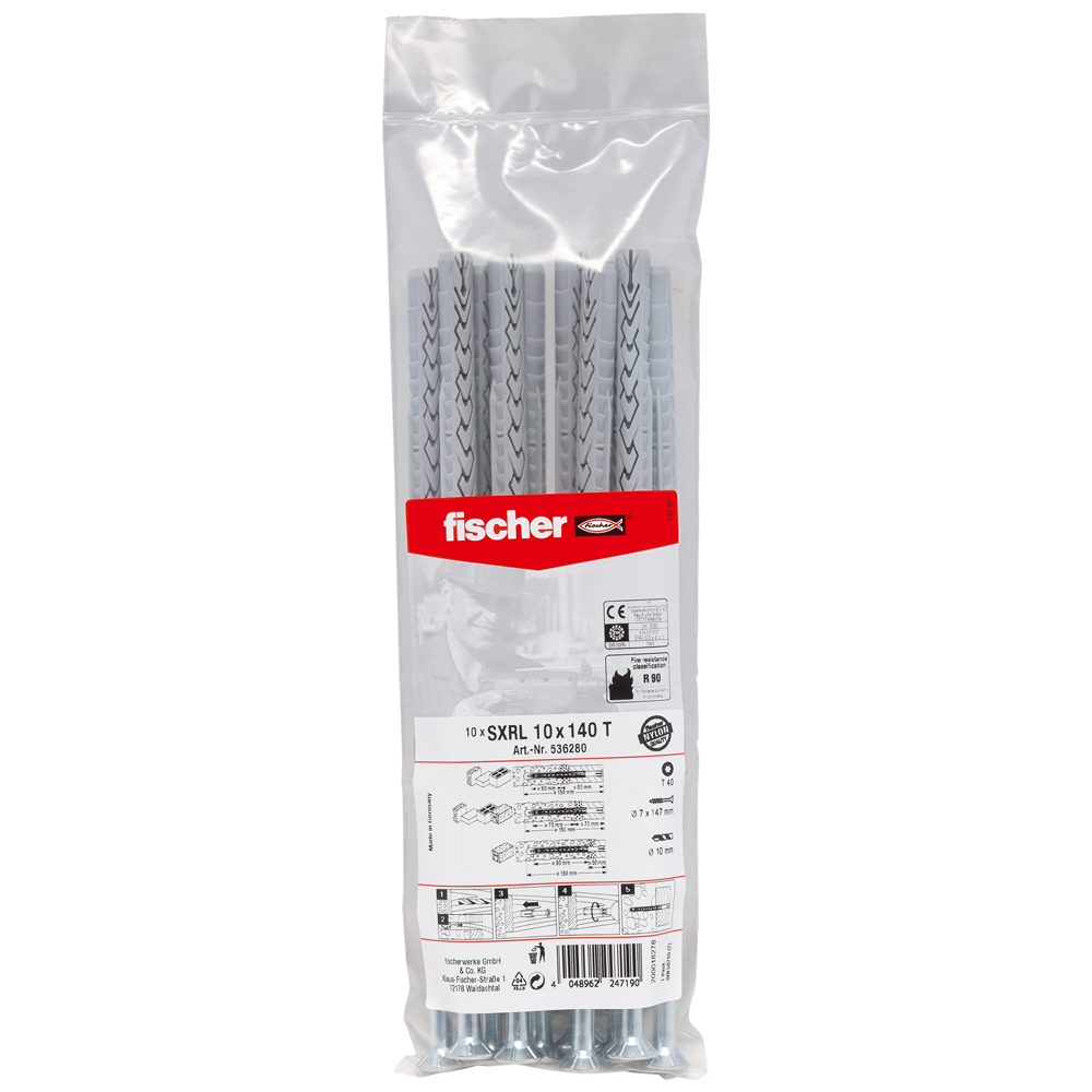 fischer Langschaftdübel SXRL 10 x 140 T Senkkopfschraube