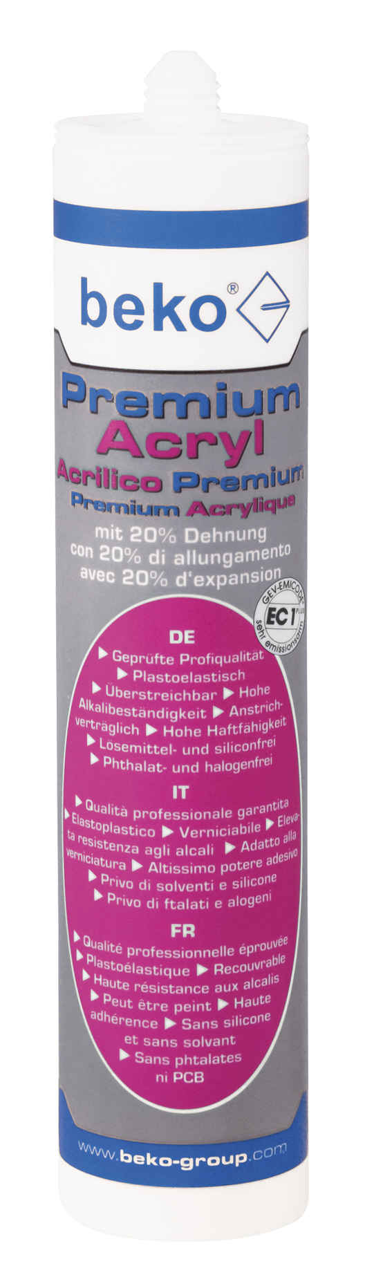 beko Premium-Acryl - 310 ml weiß - mit 20 % Dehnung