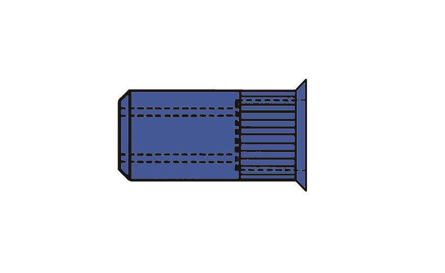 GESIPA Blindnietmuttern - Stahl verzinkt - kleiner Senkkopf - M 8x11x21 - Klemmbereich 3,5 - 5,5 mm