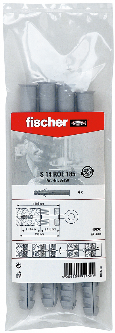fischer Dübel S 14 ROE 185 B Beutel - AUSLAUF