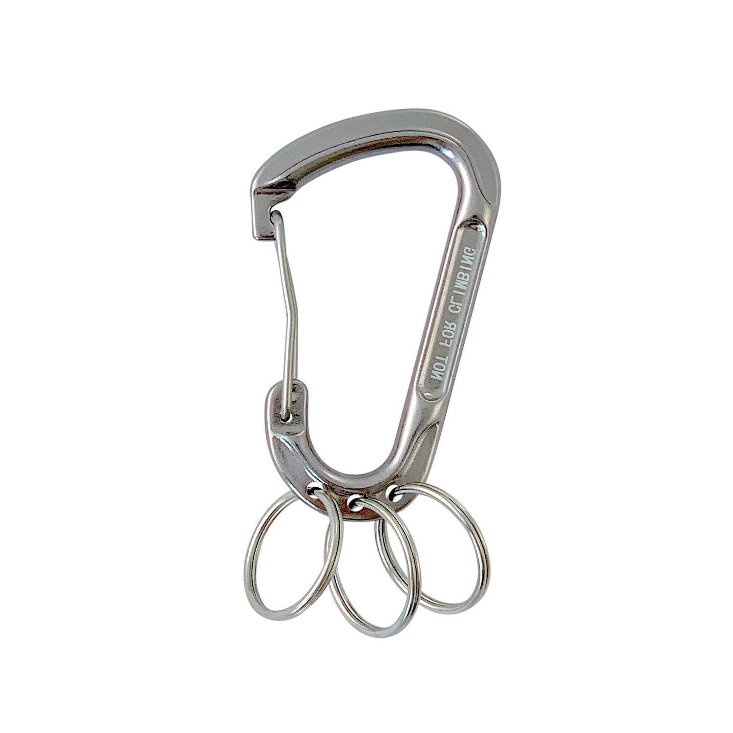 Alu-Karabinerhaken mit Schlüsselringen, Alu/Stahl, 76x45mm silber
